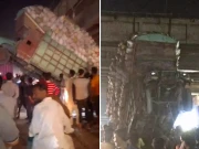 کراچی؛ لیاقت آباد میں مال بردار ٹرک کا اگلا حصہ ہوا میں معلق ہونے کی ویڈیو سوشل میڈیا پر وائرل