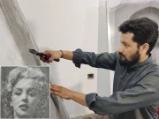 لوہے کی باریک جالی سے تصاویر بنانے والا منفرد پاکستانی فنکار