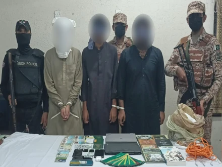 کراچی؛ رینجرز اور سی ٹی ڈی کی کارروائی، فتنۃ الہندوستان کے 3 انتہائی مطلوب سہولتکار گرفتار