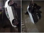 گوگل میپ کا استعمال؛ خاتون گاڑی سمیت نالے میں جا گریں 