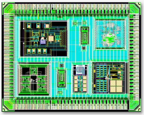 فاسٹ، چپ ڈیزائننگ لیب میں تحقیق کے بعد ڈیزائن کی گئی مائیکروچپ۔ تصویر بشکریہ فاسٹ یونیورسٹی