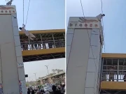 ڈاکو نے فرار کا راستہ نہ ملنے پر پل سے چھلانگ لگادی؛ ویڈیو سامنے آگئی
