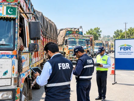 حیدرآباد؛ ڈیجیٹل انوائسنگ قوانین پر عملدرآمد کیلیے انفورسمنٹ کارروائی، 30 مال بردار گاڑیاں روک لیں
