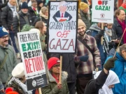 لندن میں ہزاروں افراد کا ٹرمپ کے غزہ منصوبے کے خلاف احتجاجی مارچ