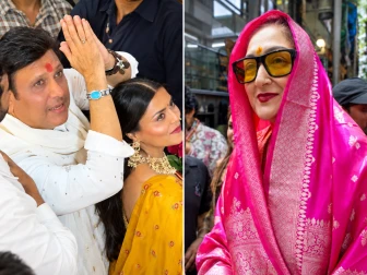 اداکار گووندا کی اپنی نئی دوست کے ساتھ پوجا میں شرکت، اہلیہ اکیلے پہنچیں