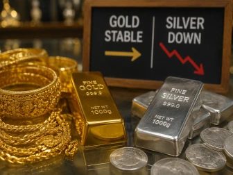 سونے کی قیمتیں مستحکم، چاندی کی قیمتوں میں کمی