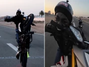 سعودی شہری کا منہ سے ہینڈل پکڑ کر ویلی مارنے کا انوکھا کارنامہ