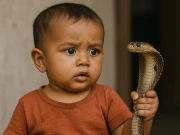 زہریلے سانپ کا کمسن بچے پر حملہ، بچے نے سانپ کو ہی کاٹ کر جان سے مار ڈالا