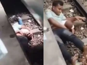 نومولود بچہ ریل کی پٹری پر گرگیا، باپ نے چلتی ٹرین کے نیچے بچے کو بچایا، ویڈیو وائرل