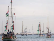 امدادی قافلے میں برطانیہ،، فرانس، اسپین، یونان اور ترکیہ کی کشتیاں اور رضاکار سوار تھے