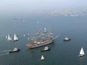 دنیا کا خوبصورت ترین اطالوی بحری جہاز امریگو ویسپوچی کراچی پہنچ گیا