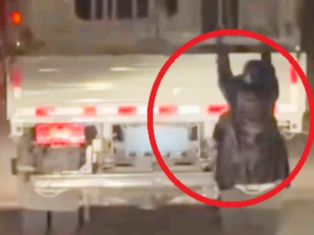 چین: شوہر کو رنگے ہاتھوں پکڑنے کیلئے بیوی ٹرک پر لٹک گئی