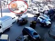 ٹینکر کی ٹکر سے حاملہ خاتون، شوہر اور نومولود کی ہلاکت؛ ویڈیو سامنے آ گئی