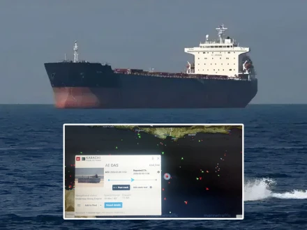 آبنائے ہرمز سے گزرنے والا پہلا پاکستانی جہاز ’ایم ٹی کراچی‘ ملکی حدود میں داخل