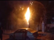 محمود آباد کالا پل کے قریب بجلی کے تاروں میں آگ بھڑک اٹھی