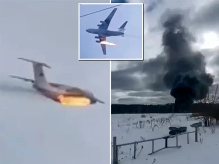 روسی فوجی طیارے کے فضا میں ہی ٹکڑے ٹکڑے ہوگئے؛ تمام افراد ہلاک 