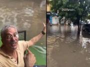 کراچی: سکندر بخت پانی میں پھنس گئے، گھر جانے کیلئے کشتی منگوانی پڑگئی