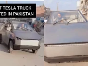 پاکستان کی سڑکوں پر ٹیسلا سائبر ٹرک کی دھوم، ویڈیو وائرل