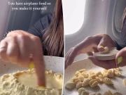 طیارے میں سیٹ پر ہی خود کیلئے کھانا تیار کرنے والی خاتون مسافر وائرل