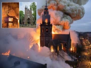 نیدرلینڈ کے دارالحکومت ایمسٹرڈیم کا تاریخی چرچ جل کر خاکستر