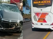 موٹروے ایم ٹو پر کلر کہار کے قریب بس اور کار کے درمیان تصادم، 5 افراد  زخمی 