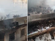 آتشزدگی کے باوجود گل پلازہ کی چھت پر موجود گاڑیاں اور موٹر سائیکلیں محفوظ