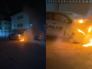 کراچی: گارڈن مصالحہ کالونی میں پولیس کی گاڑی میں آگ بھڑک اٹھی