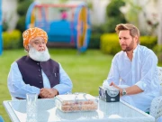 مولانا فضل الرحمان کی شاہد آفریدی سے ملاقات، سیاسی و سماجی صورتحال پر تبادلہ خیال 