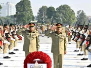 چیئرمین جوائنٹ چیفس آف اسٹاف کمیٹی جنرل ساحر شمشاد کی فیلڈ مارشل سے الوداعی ملاقات 