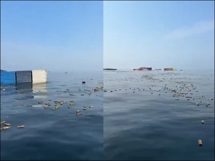 آبنائے ہرمز میں سمندر پر تیرتے آئی فونز اور مہنگے پرفیومز کی ویڈیو وائرل