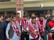 ایشن یوتھ گیمز میں شرکت کے بعد پاکستان ریسلنگ ٹیم کا واپسی پر شاندار استقبال