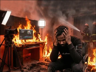 یوٹیوبر نے لاکھوں روپے مالیت کا اسٹوڈیو جلا دیا، خودسوزی کی کوشش